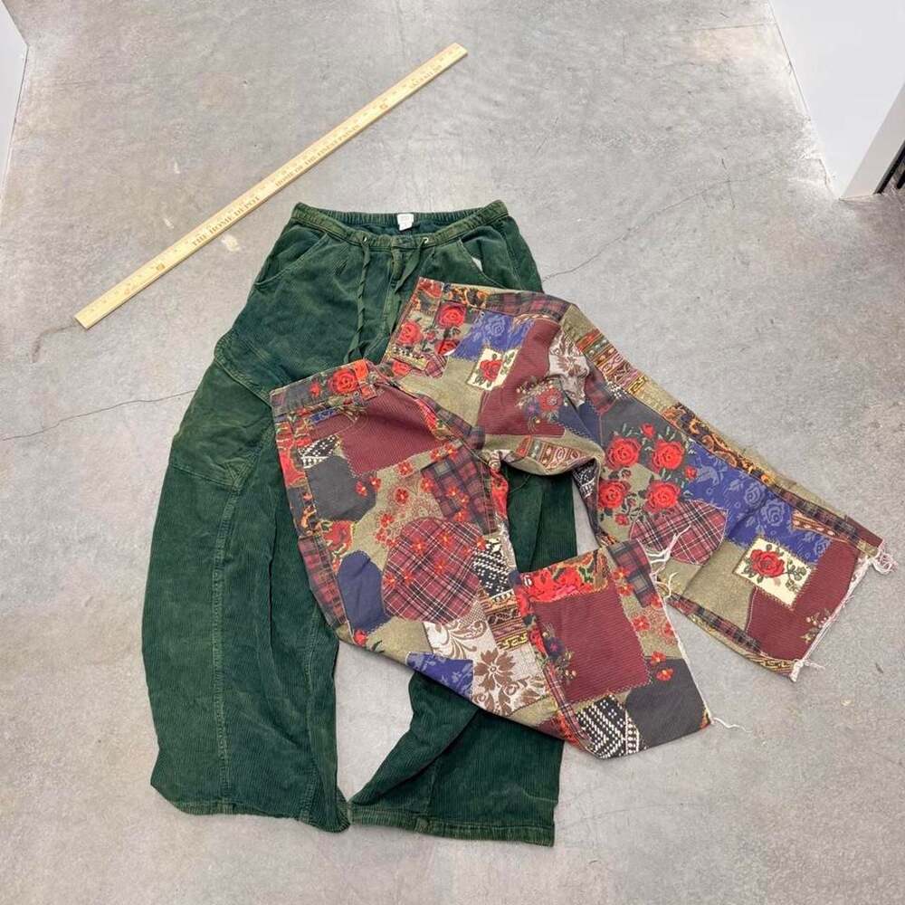 BDG Bundle - Patchwork Floral Pants & Green Corduroy Cargo Pants